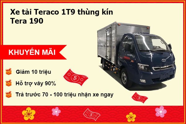 Xe tải Teraco 1T9 thùng kín - Tera 190