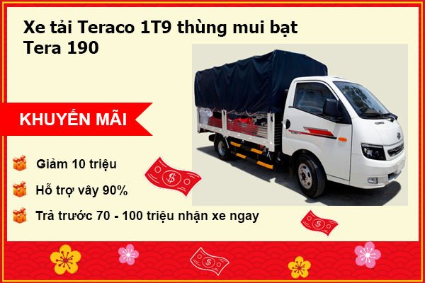 Xe tải Teraco 1T9 thùng mui bạt - Tera 190