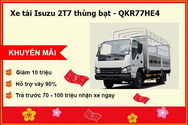 Xe tải Isuzu 2T7 thùng bạt - QKR77HE4